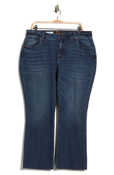 Nikki Raw Hem Mid Rise Ankle Flare Jeans