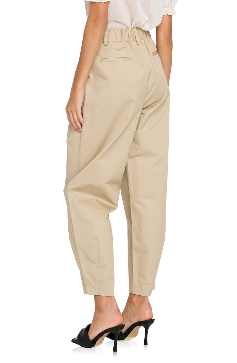 English Factory High Waist Pleated Trousers, Alternate, color, Beige