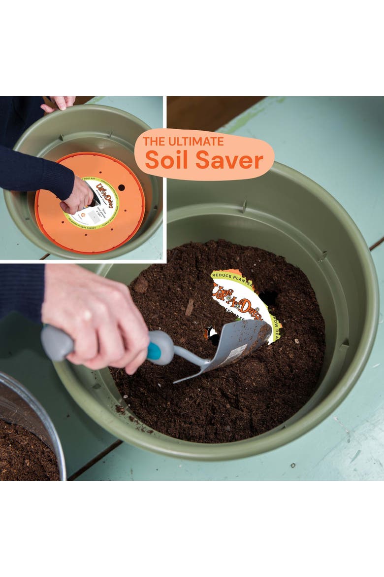 Upsadaisy Round Planter Lift Insert 11Inches Orange, Alternate, color, Orange