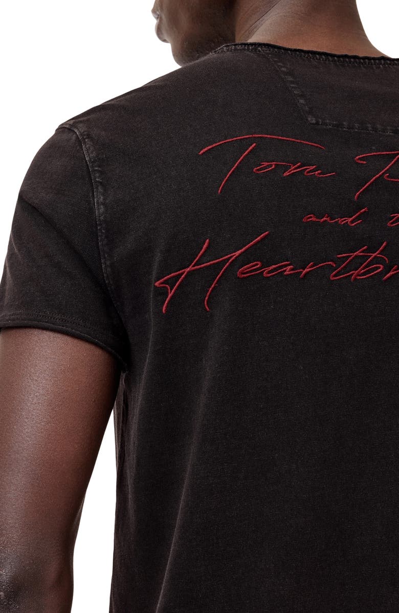 John Varvatos Tom Petty Raw Edge Graphic T-Shirt, Alternate, color, Charcoal