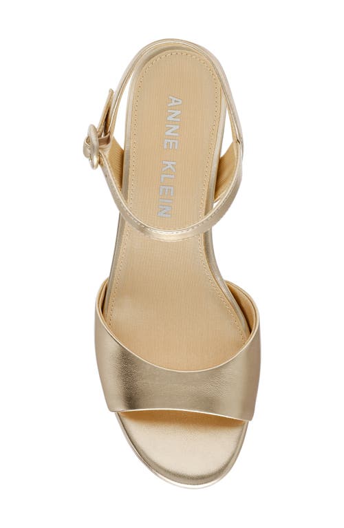 Anne Klein Piper Ankle Strap Platform Sandal In Light Gold