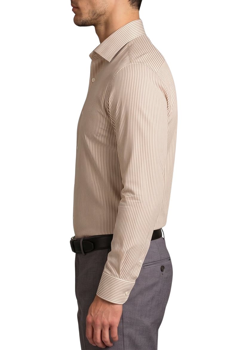 Vertical Stripe Dress Shirt, Alternate, color, BEIGE