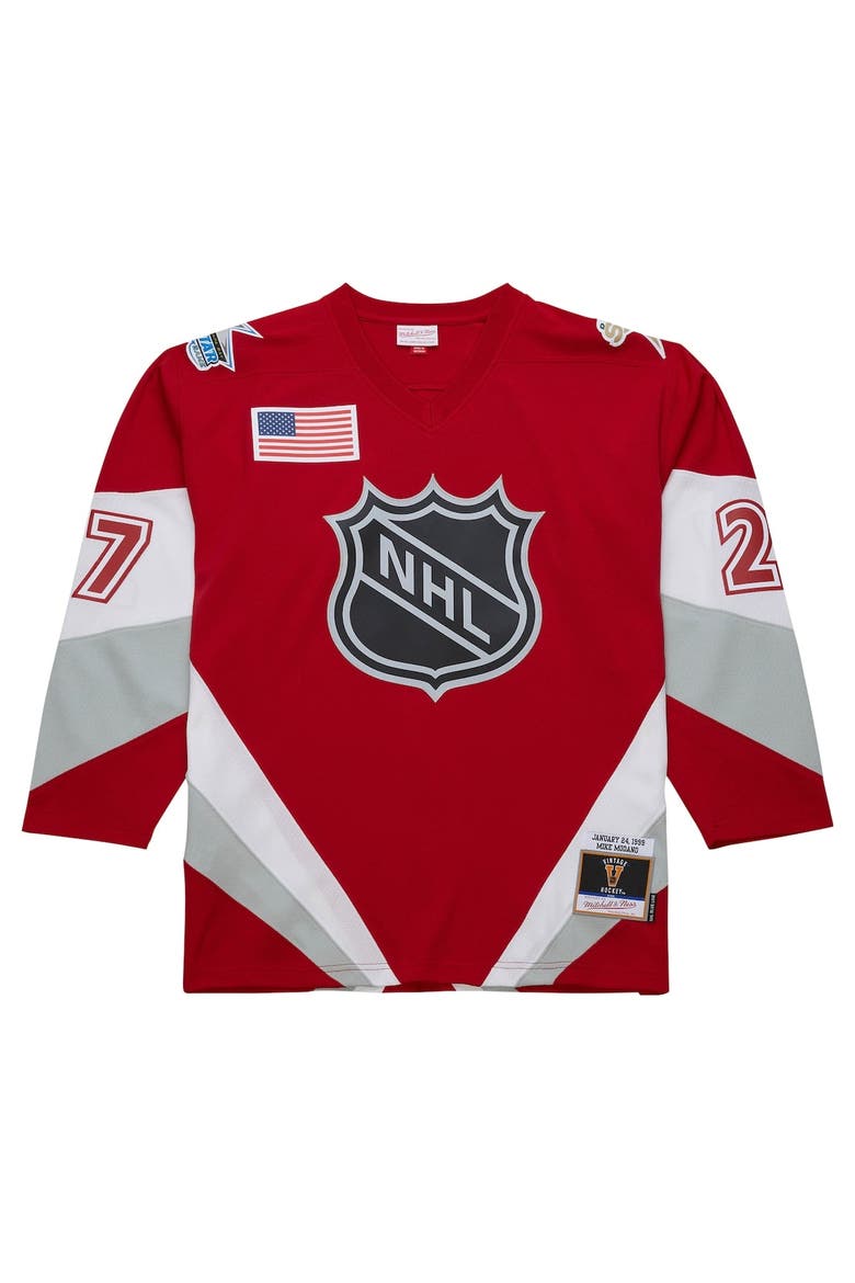 Men's Mitchell & Ness Mike Modano Scarlet  1999 NHL All-Star Game Blue Line Player Jersey, Alternate, color, Scarlet