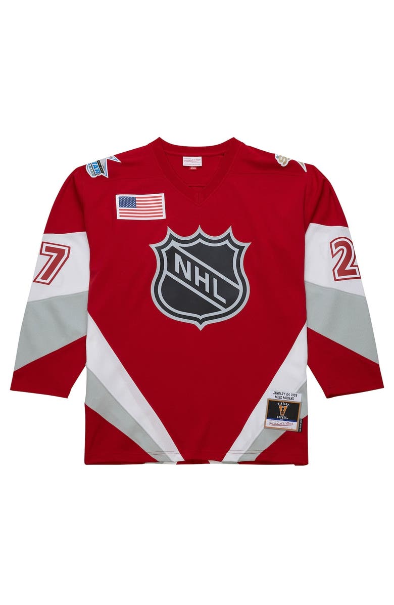 Mitchell & Ness Men's Mitchell & Ness Mike Modano Scarlet 1999 NHL All-Star Game Blue Line Player Jersey, Alternate, color,