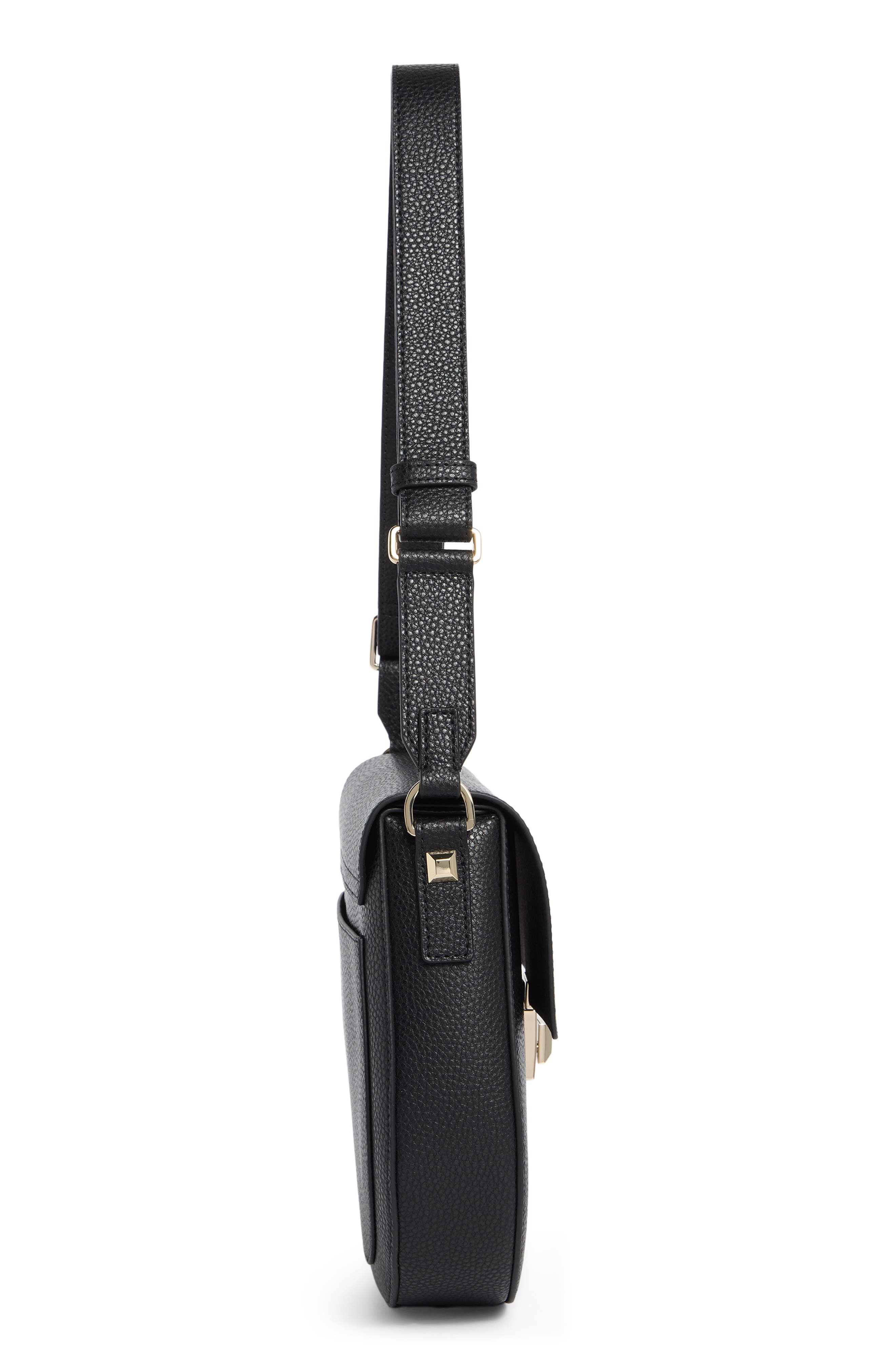 Furla Glenn Small Leather Crossbody Bag, Alternate, color, Nero