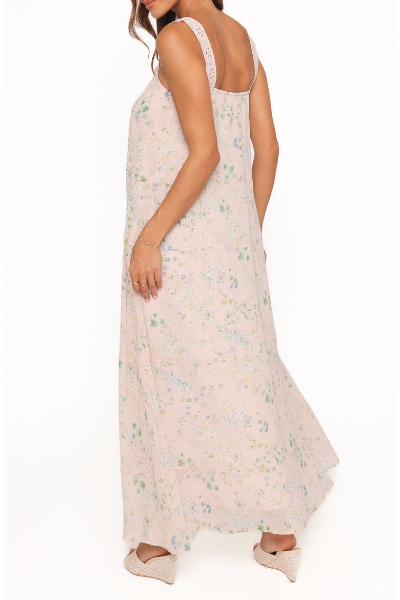 Caroline Eyelet Floral Maxi Sundress, Alternate, color, PASTEL PINK FLORAL