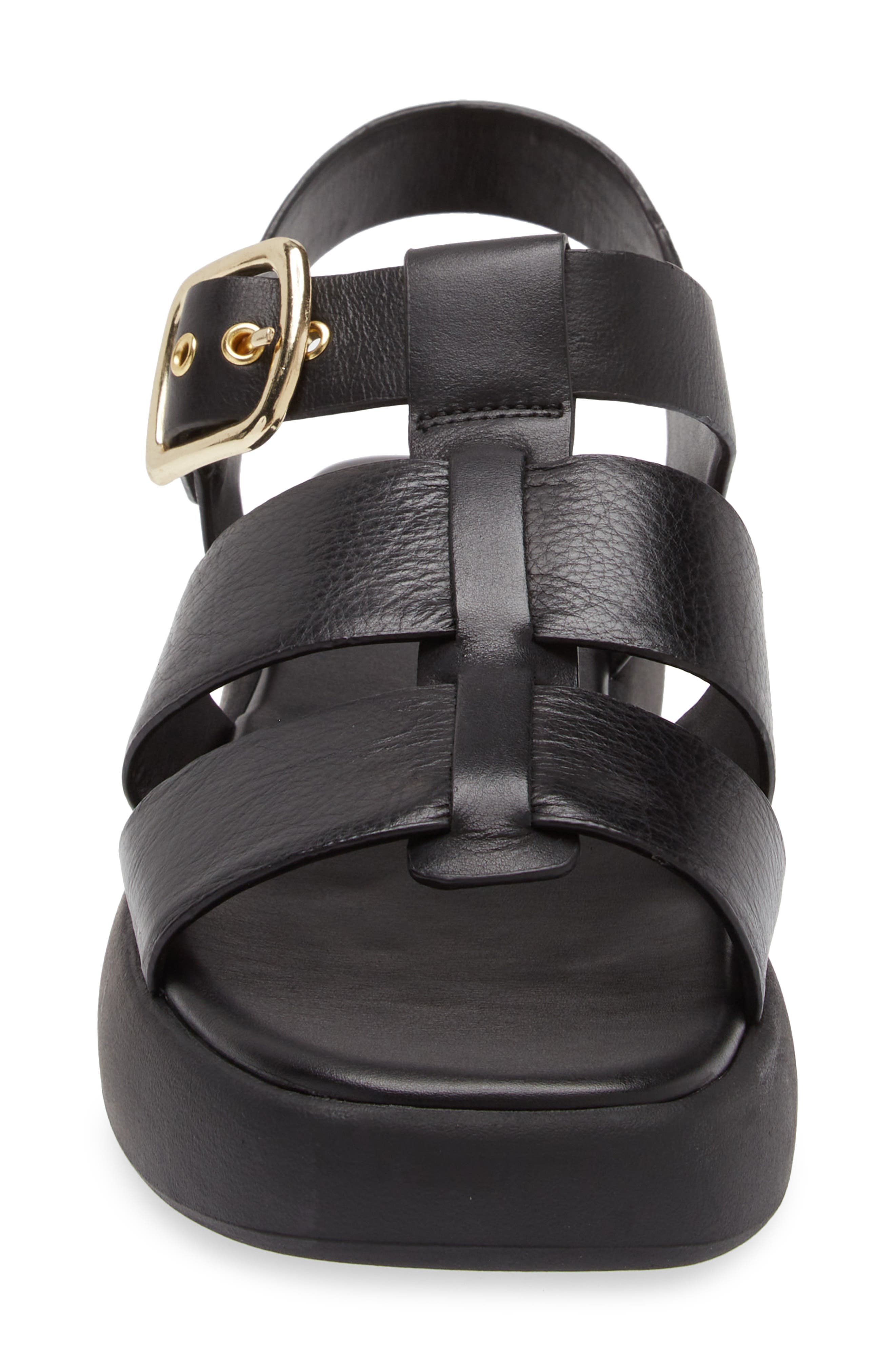Avea Platform Fisherman Sandal, Alternate, color, BLACK