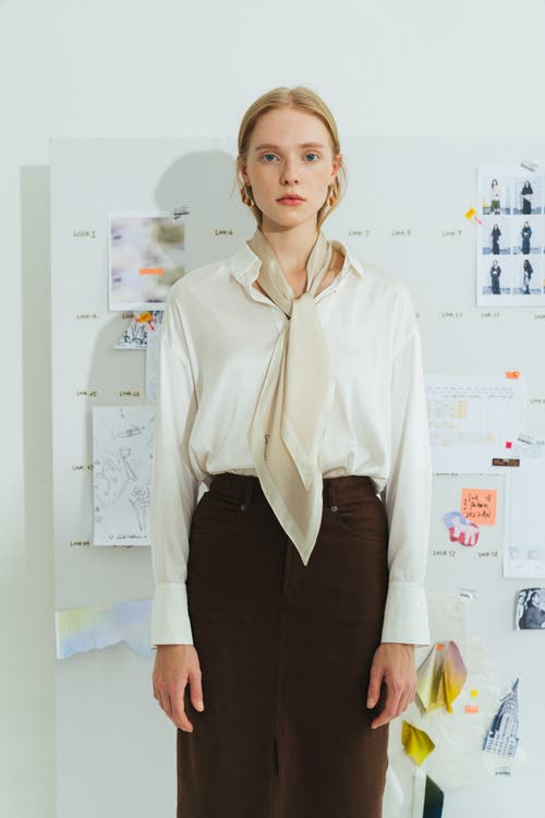 Lost Pattern Nyc "satin" Silk Neck Scarf In Brown