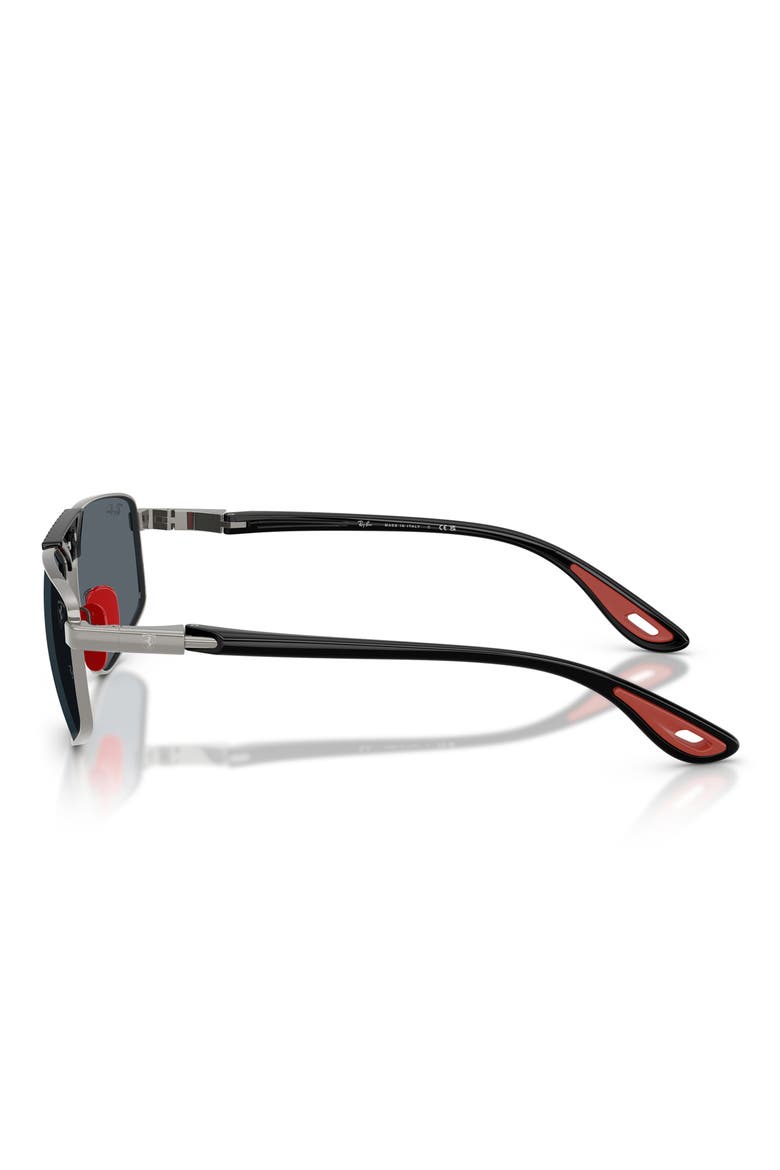 58mm Ferrari Irregular Sunglasses, Alternate, color, GUNEMTAL / BLUE