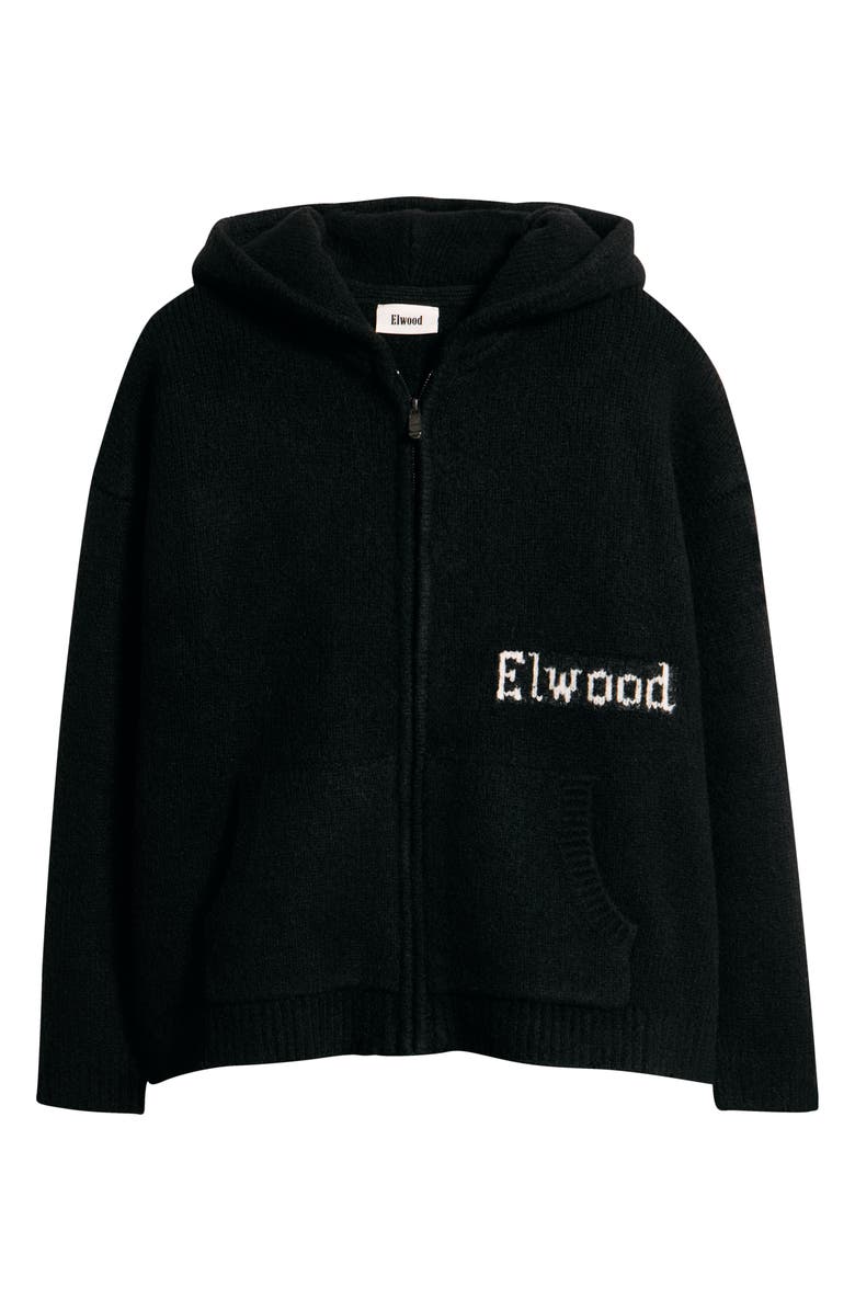 Elwood Hooded Zip Cardigan, Alternate, color, Black