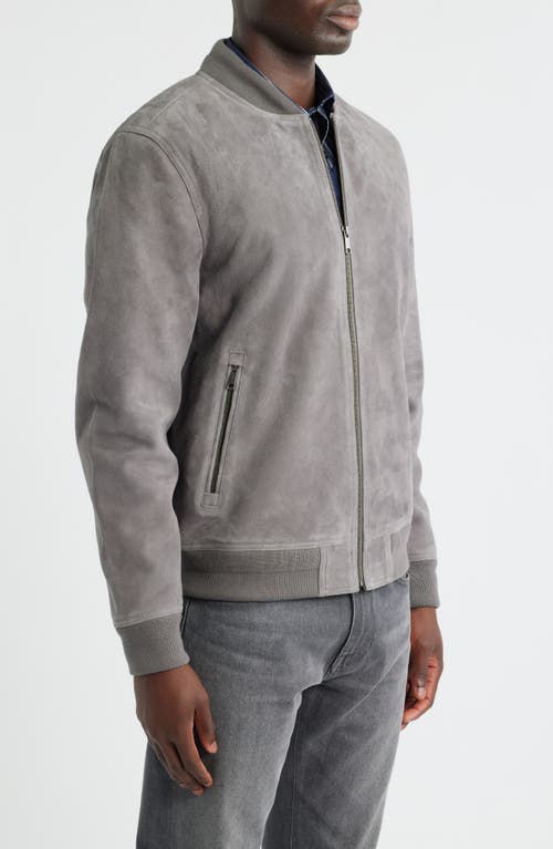 Nordstrom Suede Bomber Jacket In Gray