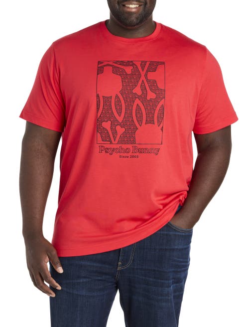 Psycho Bunny Big & Tall Glenn Graphic Tee in Bittersweet 