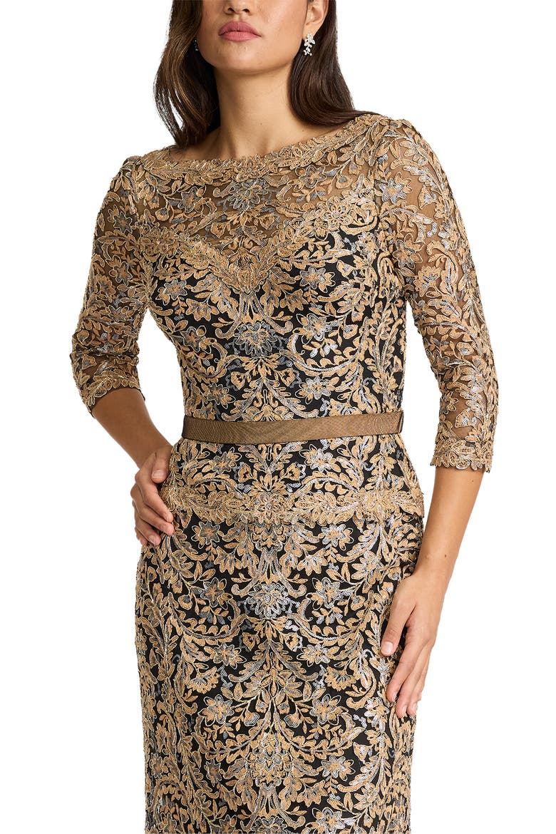 Embroidered Sequin Gown, Alternate, color, COPPER SHADOW/ BLACK