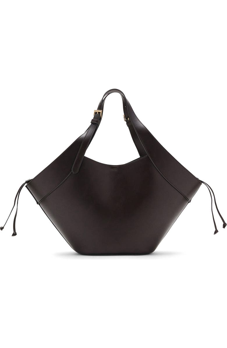 MANGO Large Faux Leather Bucket Bag, Main, color, Chocolate