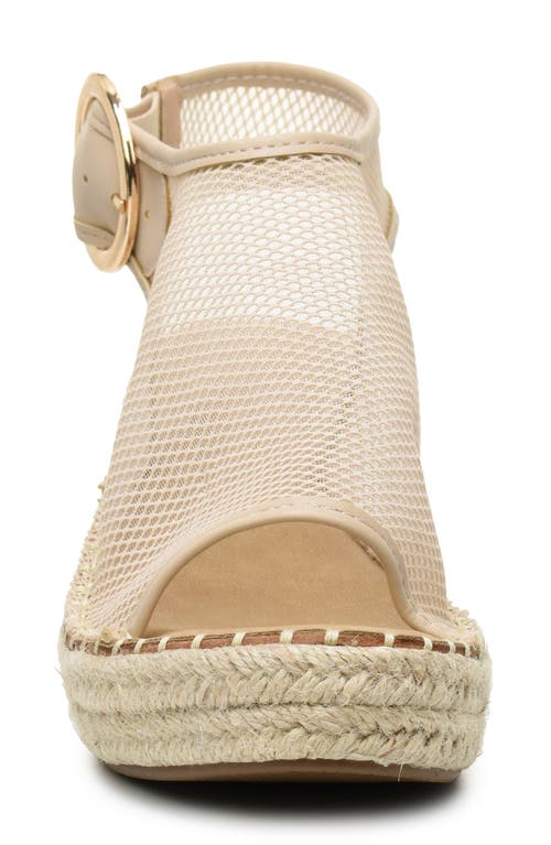 Catherine Catherine Malandrino Keith Platform Wedge Mesh Sandal In Natural