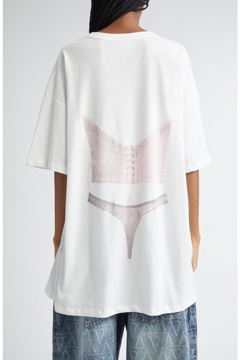 Vaquera Lingerie Trompe l'Oeil Oversize Graphic T-Shirt (Women