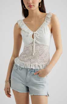Pretty Lace Ruffle Tank