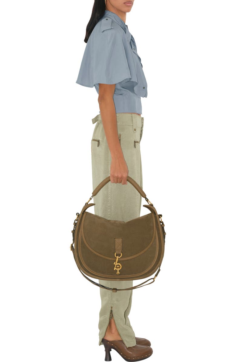 Burberry Medium B Clip Messenger Bag, Alternate, color,