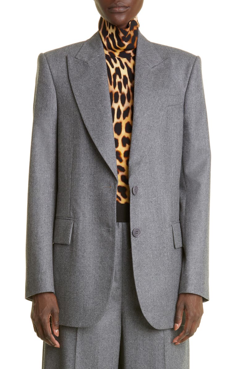 Stella McCartney Single Breasted Wool Flannel Blazer, Main, color, 