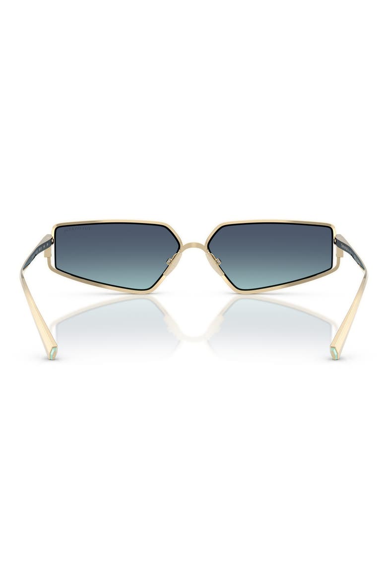 60mm Irregular Rectangular Sunglasses, Alternate, color, PALE GOLD PLATED / AZURE BLUE
