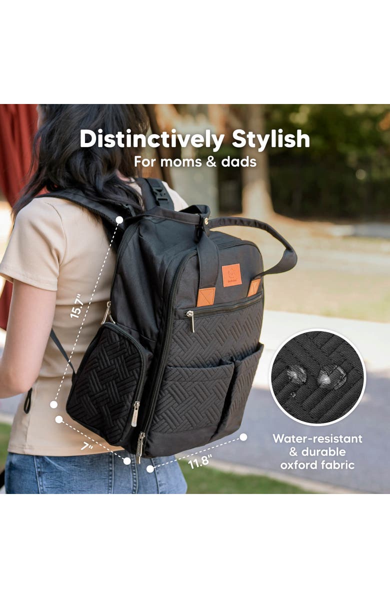 KeaBabies Bree Diaper Backpack, Alternate, color, Charcoal