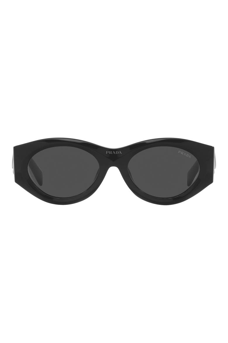 53mm Irregular Sunglasses, Main, color, BLACK