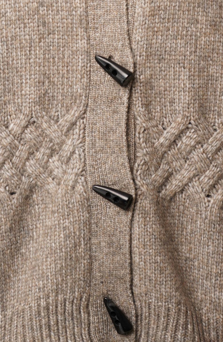 CYRUS Toggle Button Cable Knit Cardigan, Alternate, color, Umber