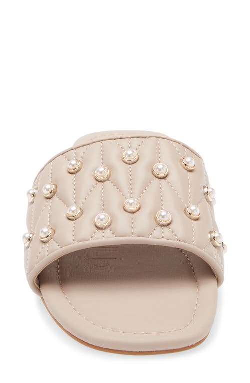 Karl Lagerfeld Paris Madyson Imitation Pearl Slide Sandal In Shell Pink