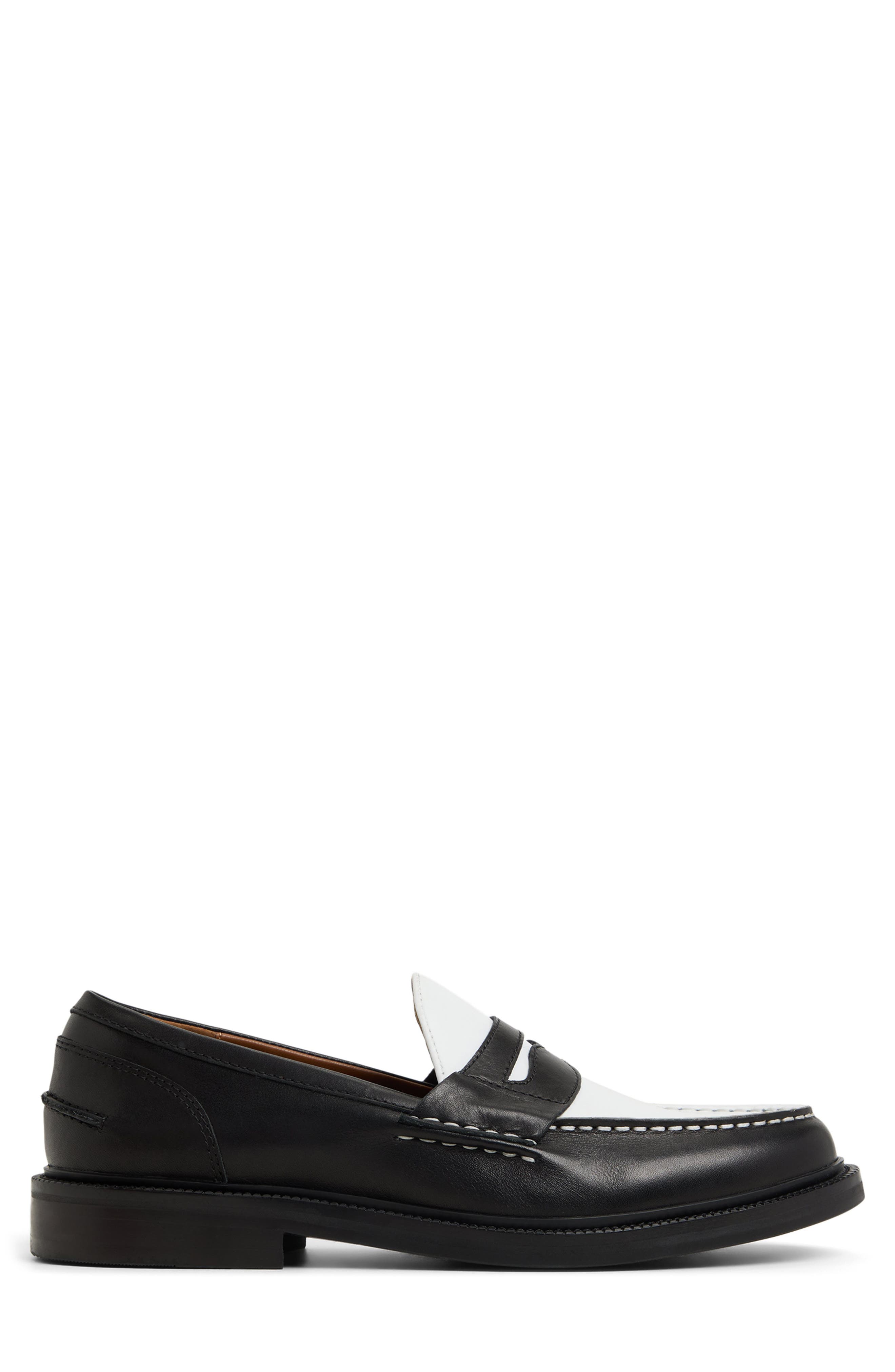 ALDO Buckley Penny Loafer, Alternate, color, Black/ White