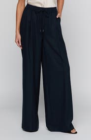 L'AGENCE Connie Pinstripe Wide Leg Trousers