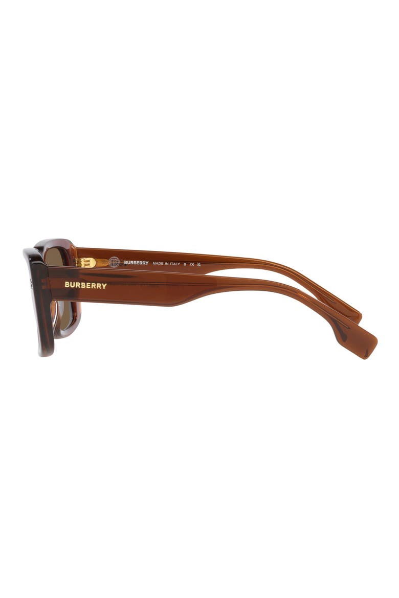 55mm Rectangular Sunglasses, Alternate, color, BROWN