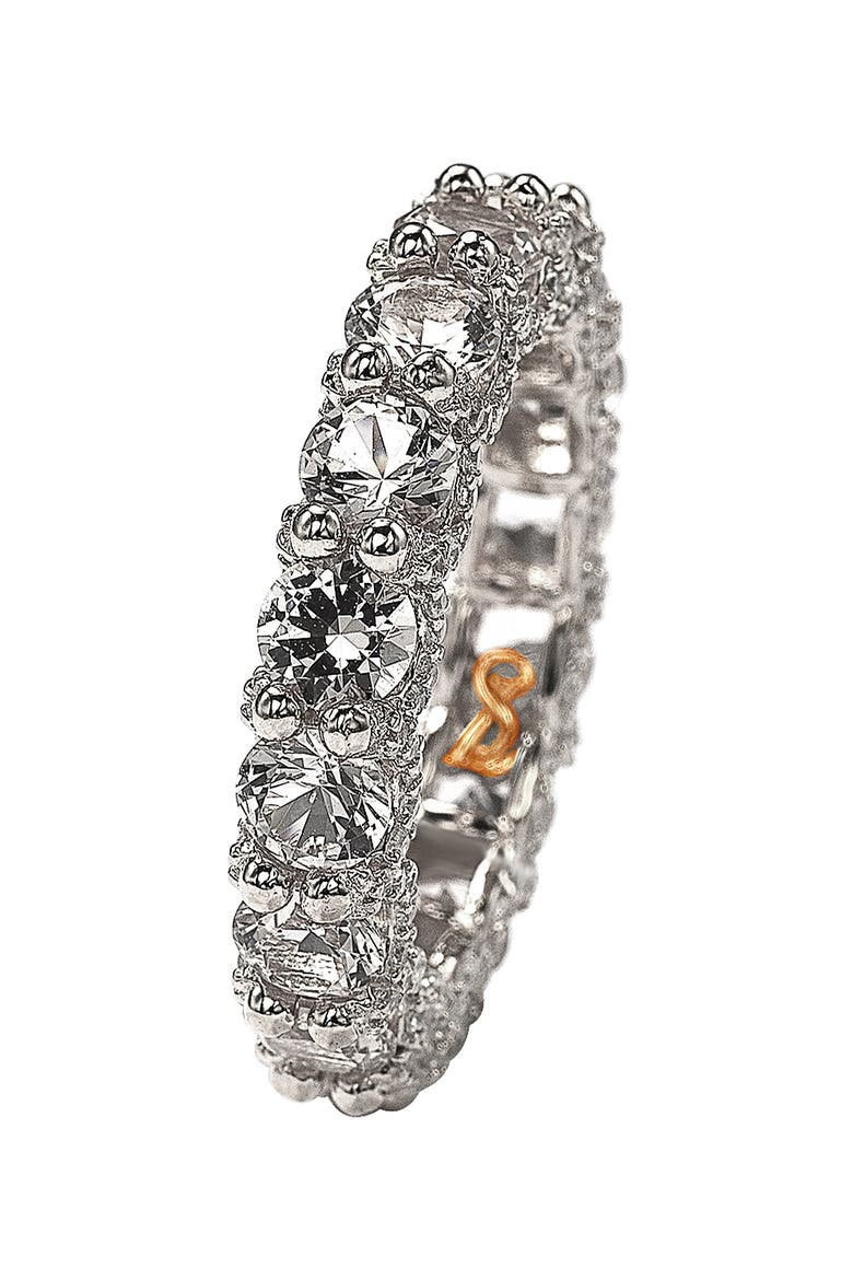 Cubic Zirconia Stacking Ring, Alternate, color, SILVER