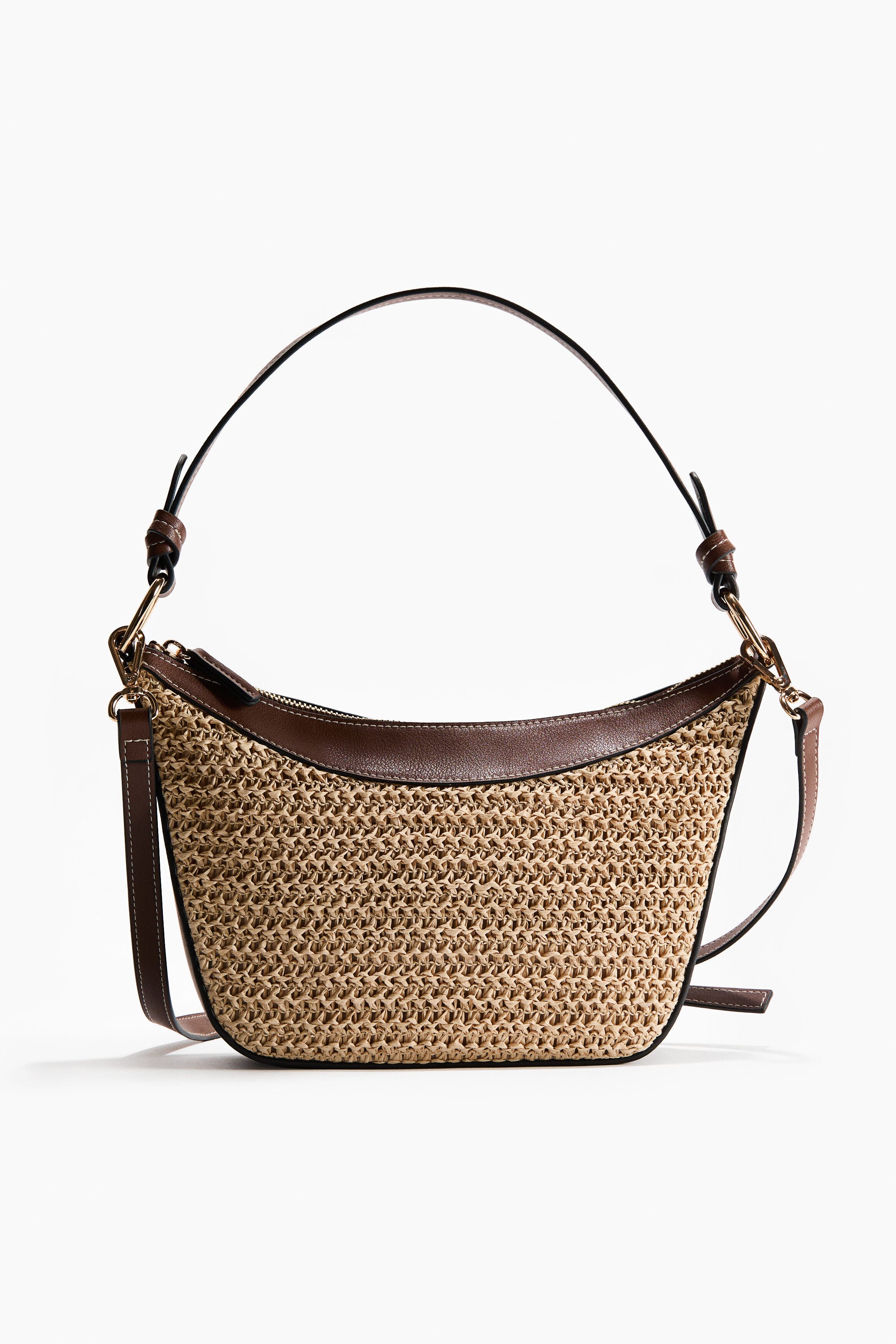 H&M Straw-detail Crossbody Bag, Alternate, color, Beige