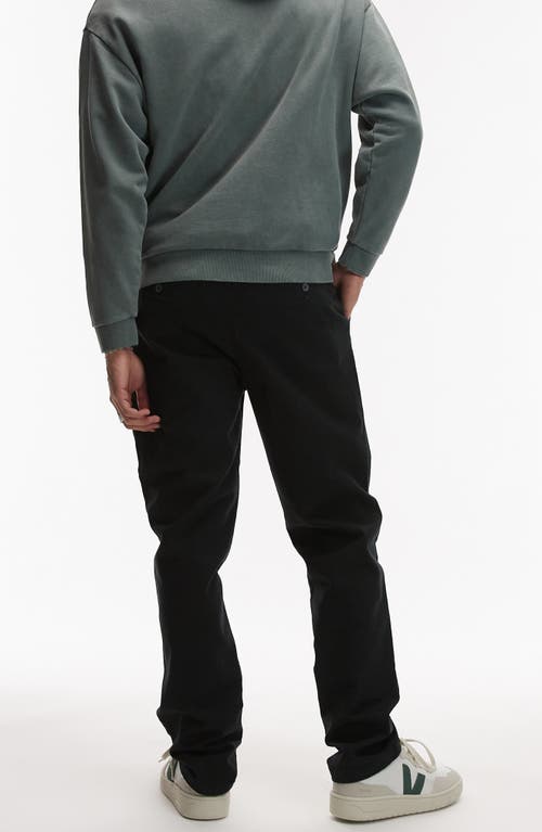 Topman Slim Fit Stretch Cotton Chinos In Black