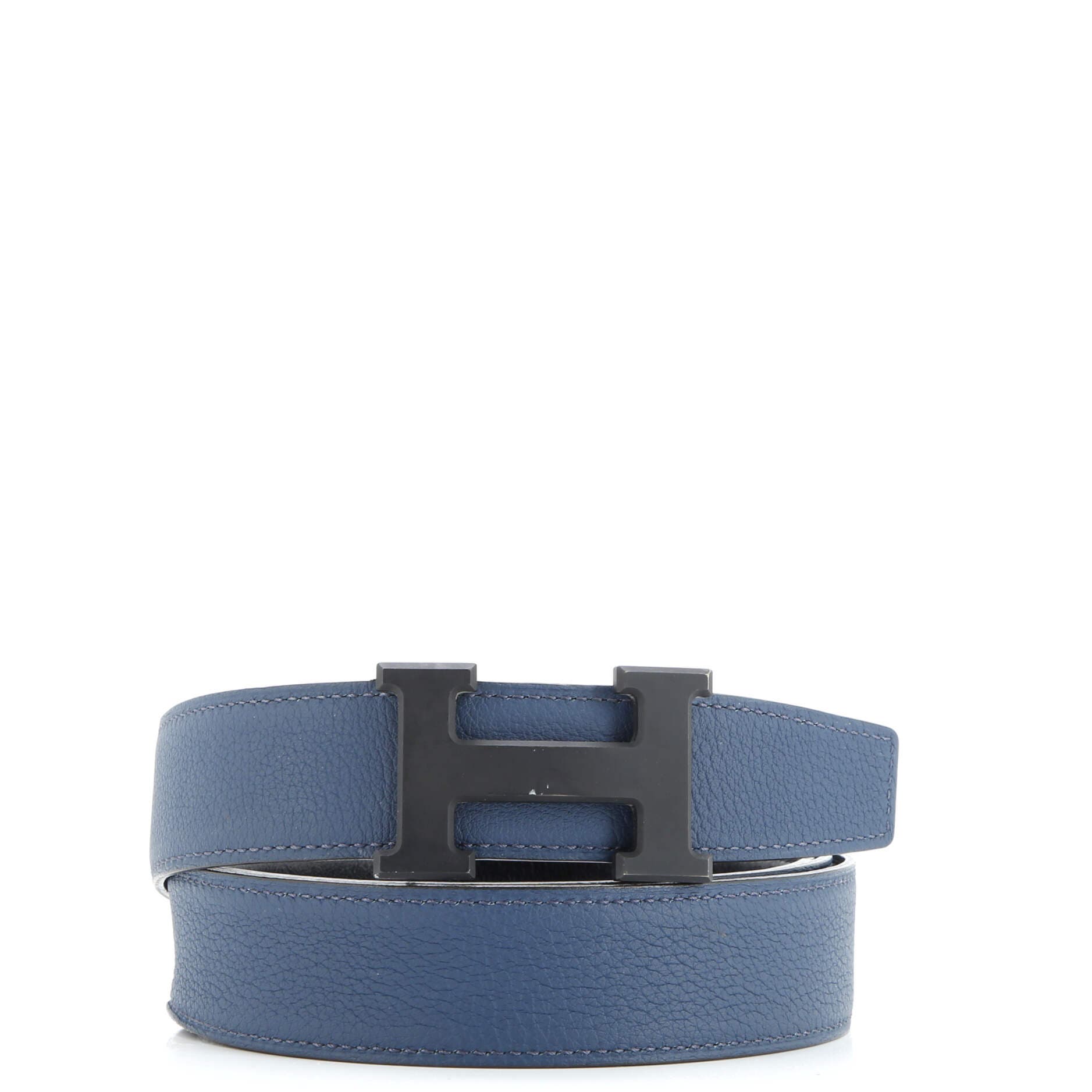 Pre-Owned Hermes Constance Reversible Belt Leather with So Black Matte Hardware Wide, Main, color, Black