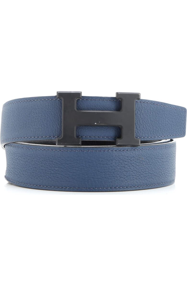 Pre-Owned Hermes Constance Reversible Belt Leather with So Black Matte Hardware Wide, Main, color, Black