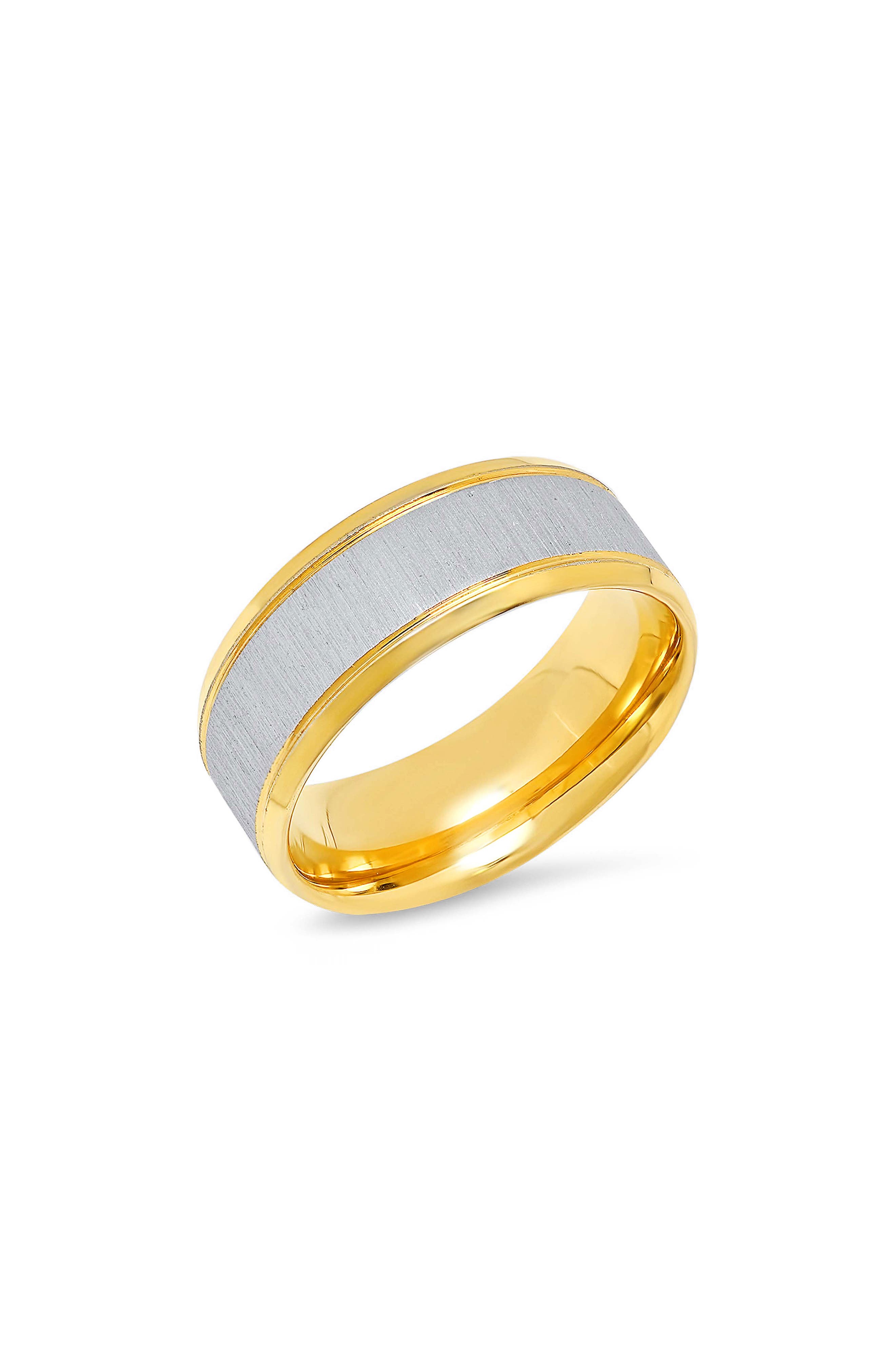 Men's Two Tone 18k Gold Plated Ring