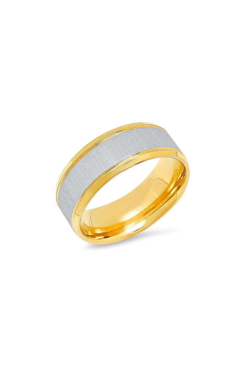 Men's Two Tone 18k Gold Plated Ring, Main, color, GOLD
