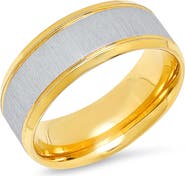 STEELTIME Men's Two Tone 18k Gold Plated Ring