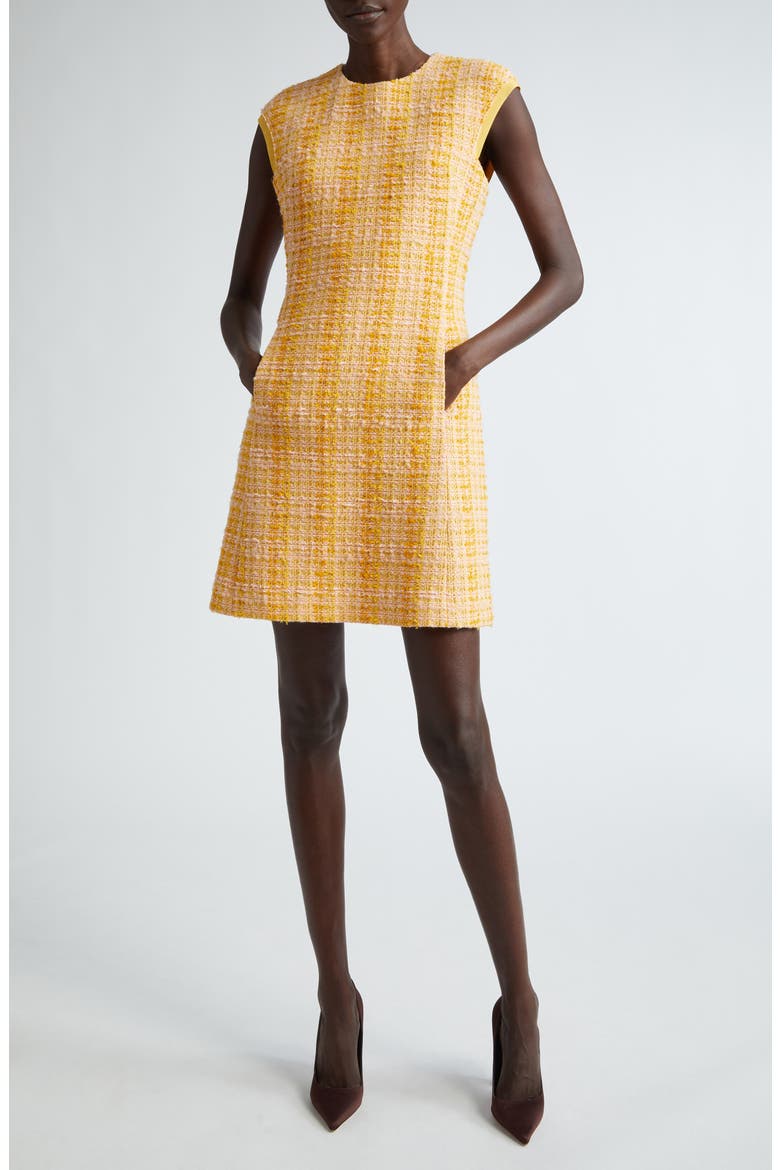Italian Slubbed Tweed Knit A-Line Dress, Main, color, SODM SONORA/DUNE MULTI