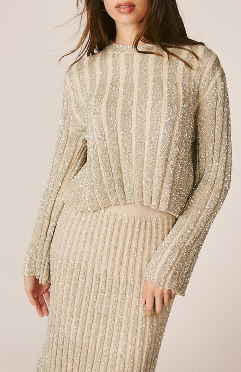 Ribbed Top With Sequins