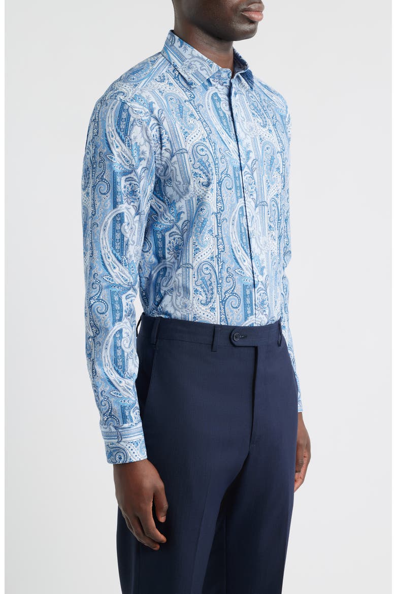 Roma Stretch Cotton Dress Shirt, Alternate, color, PRINTED AZURE BASE