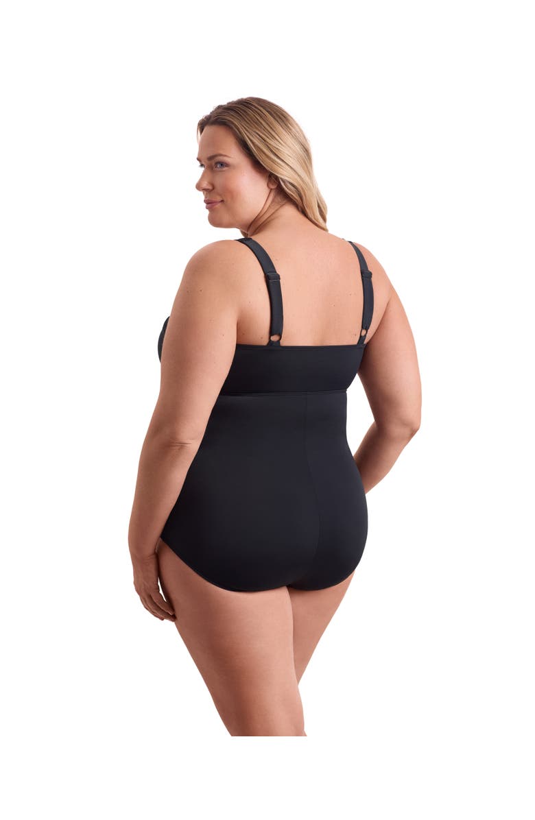 ShapeSolver Sport Twist Bra Tank Chlorine Resistant One-Piece Swimsuit, Alternate, color, Black