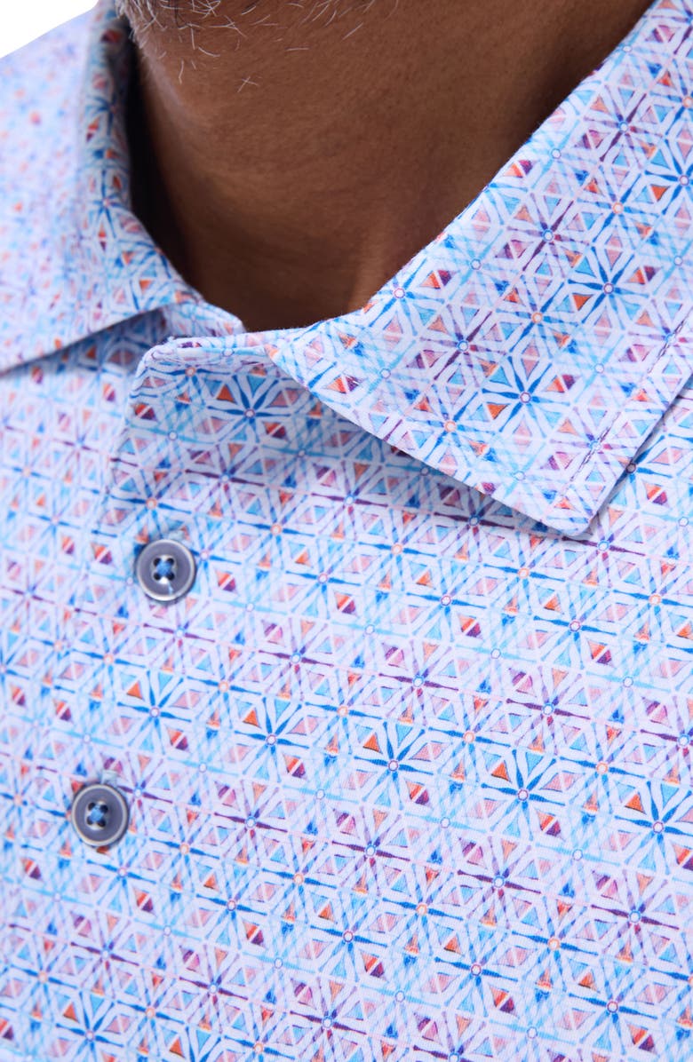 Bugatchi Victor OoohCotton<sup>®</sup> Geo Print Polo, Alternate, color, Pink