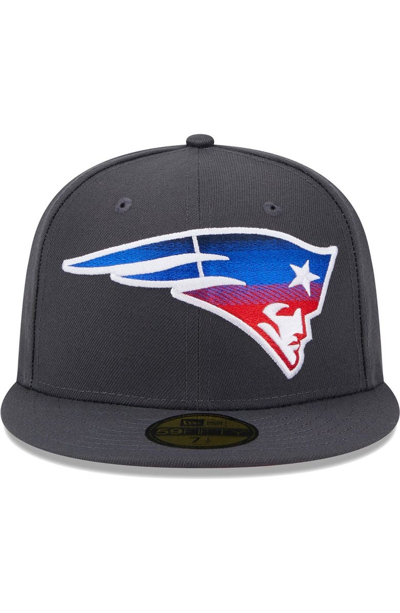 New Era Men's New Era Graphite New England Patriots Color Dim 59FIFTY Fitted Hat, Alternate, color, 