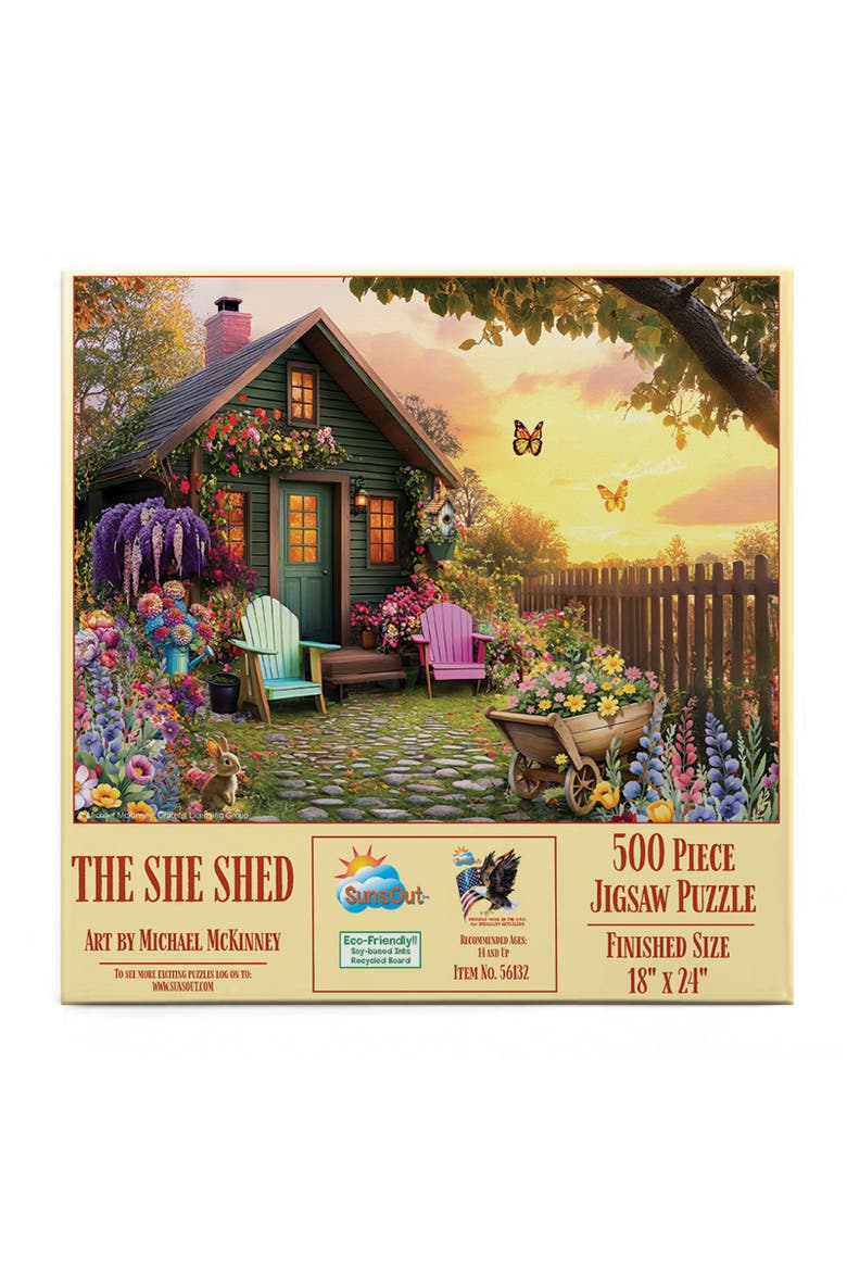 The She Shed 500 piece Jigsaw Puzzle for Adults, Alternate, color, Multicolor