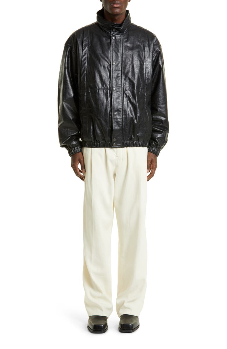 Lemaire Leather Blouson Jacket, Alternate, color, 