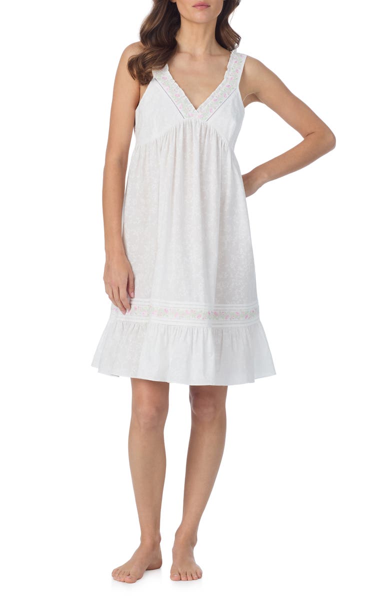Eileen West Sleeveless Cotton Lawn Nightgown, Alternate, color, 