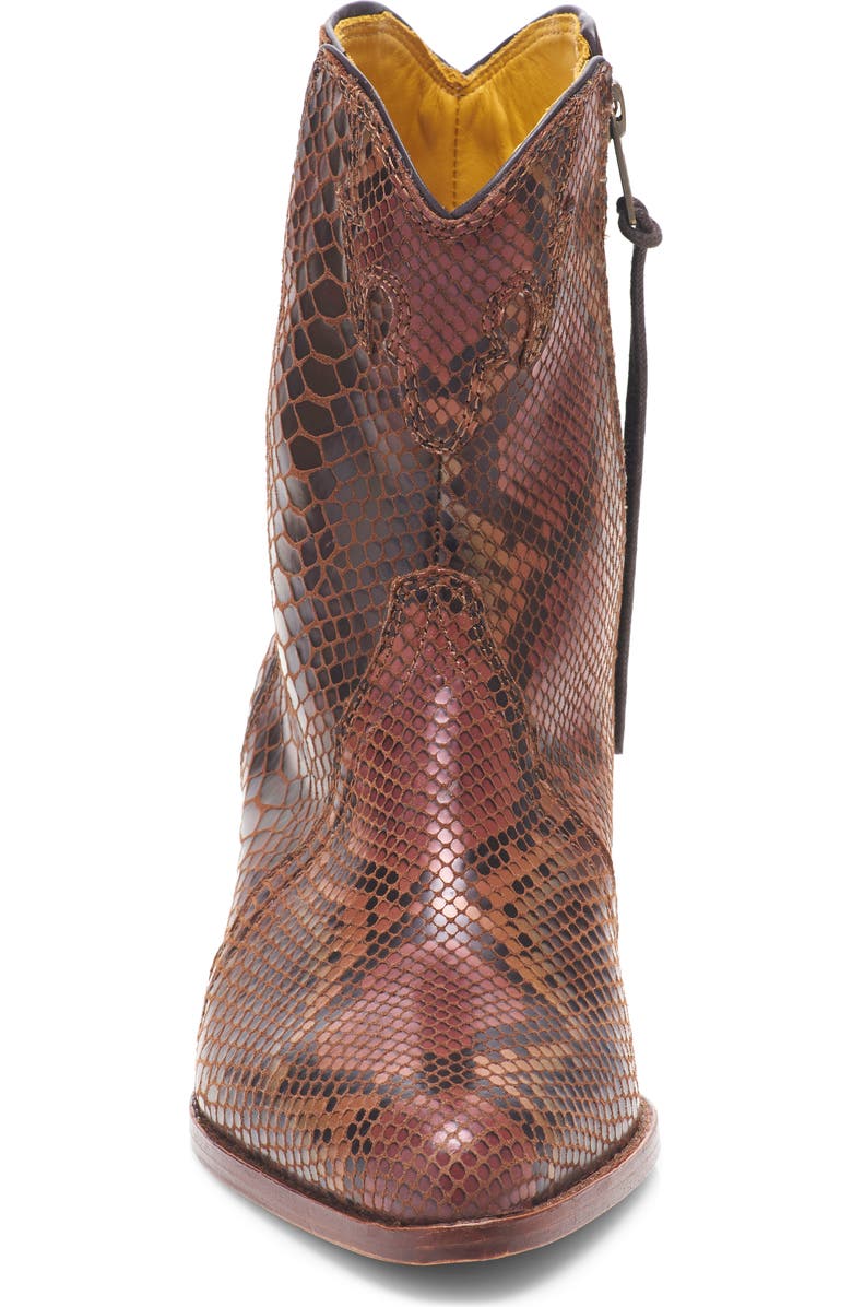 Free People New Frontier Western Bootie, Alternate, color, Snake Print Leather