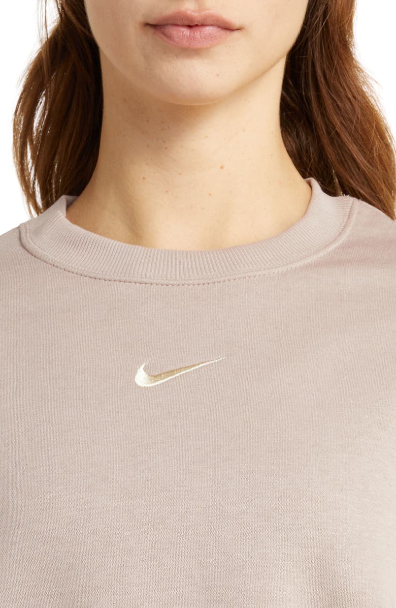 Nike Phoenix Fleece Crewneck Sweatshirt, Alternate, color, Diffused Taupe/ Sail
